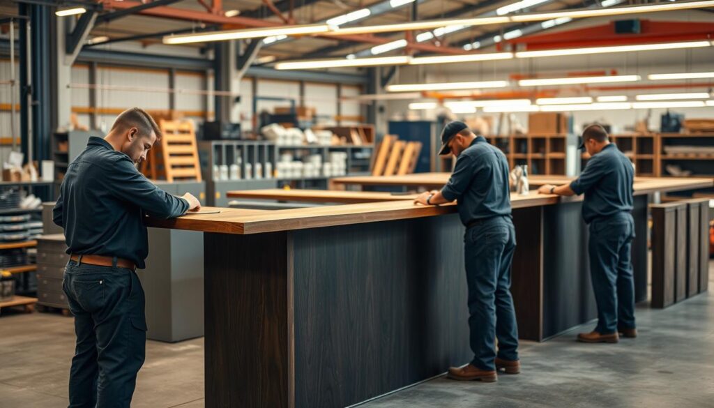 A bustling scene of professional bar assembly services across South Africa. In the foreground, skilled technicians meticulously assemble a sleek, modern bar counter, their focused expressions and deft movements capturing the expertise of the trade. In the middle ground, rows of pre-made bar components stand ready for installation, their clean lines and high-quality finishes suggesting a premium service. In the background, the warm glow of task lighting illuminates the workspace, creating a sense of efficiency and professionalism. The overall atmosphere conveys the reliable, seamless nature of bar assembly services available throughout the country, from Johannesburg to Pretoria and beyond. A bustling scene of professional bar assembly services across South Africa. In the foreground, skilled technicians meticulously assemble a sleek, modern bar counter, their focused expressions and deft movements capturing the expertise of the trade. In the middle ground, rows of pre-made bar components stand ready for installation, their clean lines and high-quality finishes suggesting a premium service. In the background, the warm glow of task lighting illuminates the workspace, creating a sense of efficiency and professionalism. The overall atmosphere conveys the reliable, seamless nature of bar assembly services available throughout the country, from Johannesburg to Pretoria and beyond.
