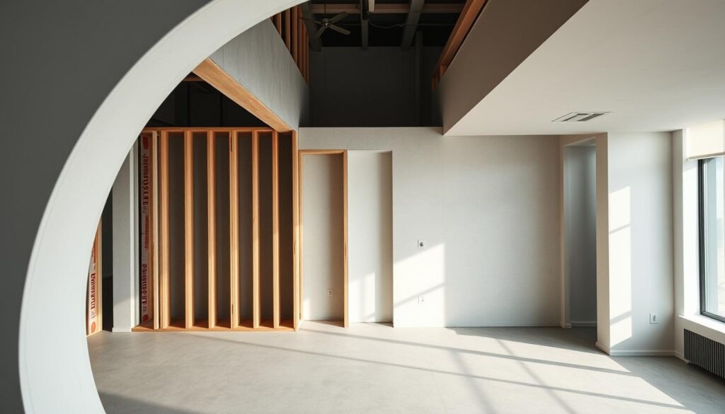 Transform with Curved Wall and Architectural Drywall Features