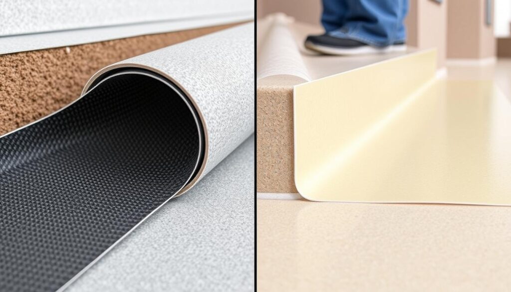 Detailed side-by-side comparison of waterproofing membrane materials, showcasing their distinct textures, colors, and thicknesses. Crisp, technical product shots with consistent lighting and a neutral background, allowing the audience to assess the relative costs and benefits of each option. Subtle hints of the surrounding building context, suggesting the real-world application of these products. Precise, informative, and visually appealing to support the "Waterproofing Methods, Regional Pricing, and What We Recommend" section. Detailed side-by-side comparison of waterproofing membrane materials, showcasing their distinct textures, colors, and thicknesses. Crisp, technical product shots with consistent lighting and a neutral background, allowing the audience to assess the relative costs and benefits of each option. Subtle hints of the surrounding building context, suggesting the real-world application of these products. Precise, informative, and visually appealing to support the "Waterproofing Methods, Regional Pricing, and What We Recommend" section.