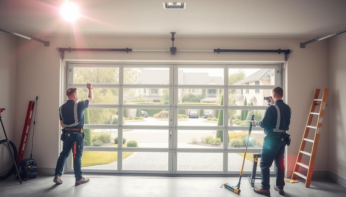 A-neatly-organized-double-garage-door-installation-service-scene-with-a ...