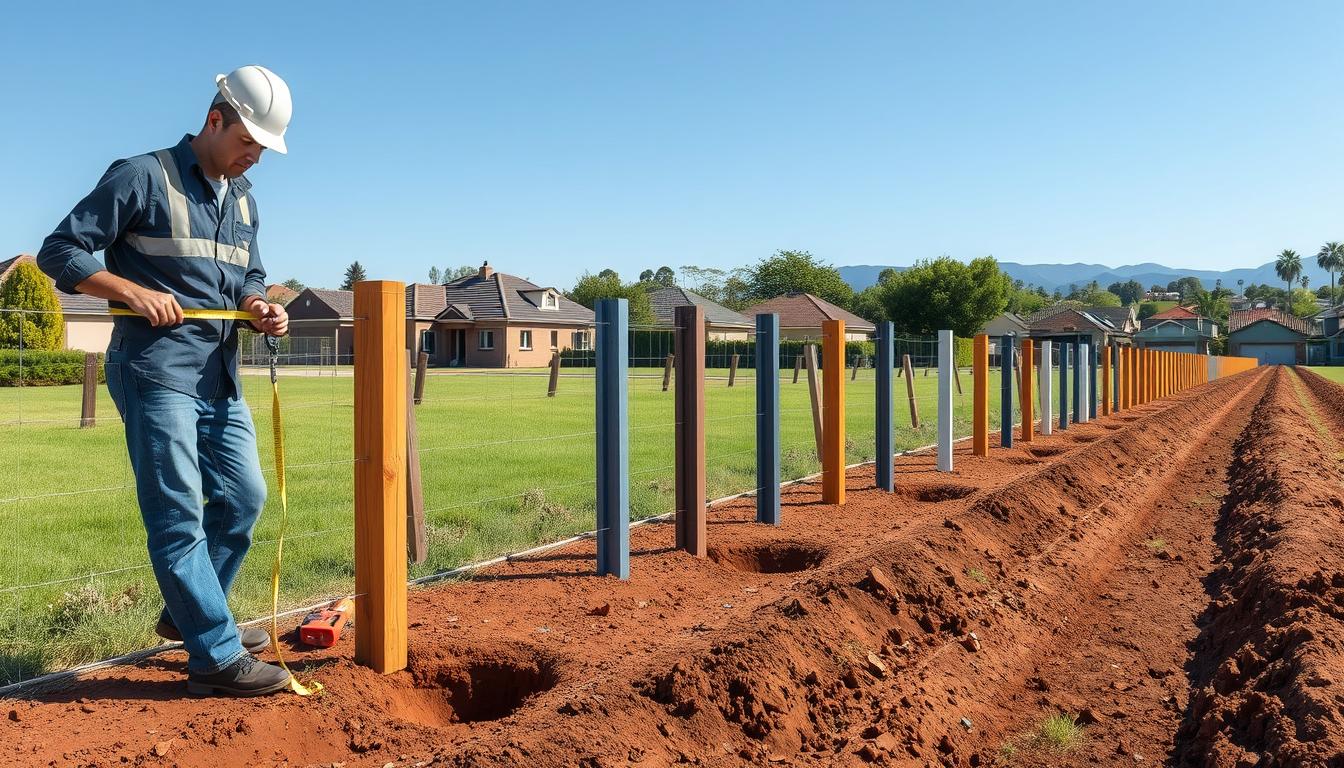 A-detailed-illustration-of-a-fence-post-installation-scene-in ...